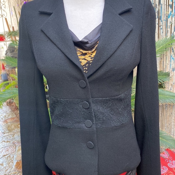 ▪️▪️PAULE VASSEUR BLACK W/LACE-N-VELVET TIES AT WRIST▪️▪️ - Picture 2 of 10